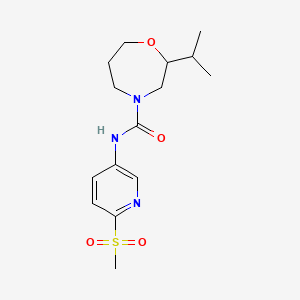 molecular formula C15H23N3O4S B7442476 N-(6-methylsulfonylpyridin-3-yl)-2-propan-2-yl-1,4-oxazepane-4-carboxamide 