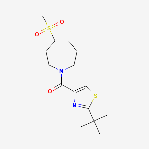 (2-Tert-butyl-1,3-thiazol-4-yl)-(4-methylsulfonylazepan-1-yl)methanone