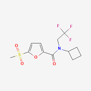 molecular formula C12H14F3NO4S B7442490 N-cyclobutyl-5-methylsulfonyl-N-(2,2,2-trifluoroethyl)furan-2-carboxamide 