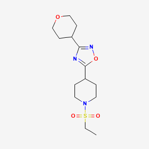 5-(1-Ethylsulfonylpiperidin-4-yl)-3-(oxan-4-yl)-1,2,4-oxadiazole