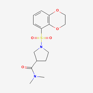 molecular formula C15H20N2O5S B7442546 1-(2,3-dihydro-1,4-benzodioxin-5-ylsulfonyl)-N,N-dimethylpyrrolidine-3-carboxamide 