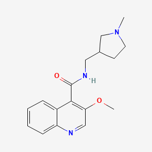 molecular formula C17H21N3O2 B7442554 3-methoxy-N-[(1-methylpyrrolidin-3-yl)methyl]quinoline-4-carboxamide 