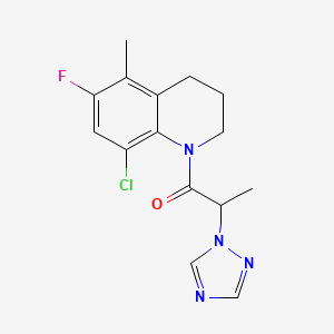 1-(8-chloro-6-fluoro-5-methyl-3,4-dihydro-2H-quinolin-1-yl)-2-(1,2,4-triazol-1-yl)propan-1-one