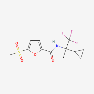 molecular formula C12H14F3NO4S B7442600 N-(2-cyclopropyl-1,1,1-trifluoropropan-2-yl)-5-methylsulfonylfuran-2-carboxamide 