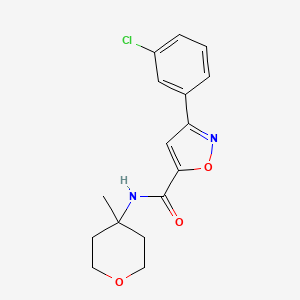 3-(3-chlorophenyl)-N-(4-methyloxan-4-yl)-1,2-oxazole-5-carboxamide