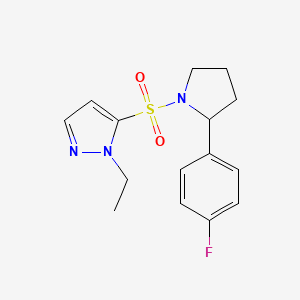 1-Ethyl-5-[2-(4-fluorophenyl)pyrrolidin-1-yl]sulfonylpyrazole