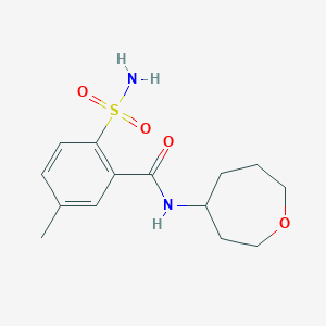 5-methyl-N-(oxepan-4-yl)-2-sulfamoylbenzamide