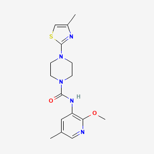 molecular formula C16H21N5O2S B7442658 N-(2-methoxy-5-methylpyridin-3-yl)-4-(4-methyl-1,3-thiazol-2-yl)piperazine-1-carboxamide 