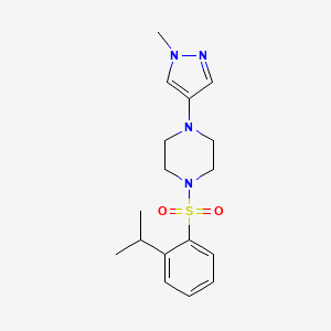 molecular formula C17H24N4O2S B7442688 1-(1-Methylpyrazol-4-yl)-4-(2-propan-2-ylphenyl)sulfonylpiperazine 