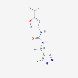 1-[1-(1,5-Dimethylpyrazol-4-yl)ethyl]-3-(5-propan-2-yl-1,2-oxazol-3-yl)urea