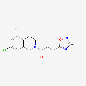 1-(5,7-dichloro-3,4-dihydro-1H-isoquinolin-2-yl)-3-(3-methyl-1,2,4-oxadiazol-5-yl)propan-1-one