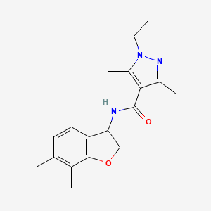 N-(6,7-dimethyl-2,3-dihydro-1-benzofuran-3-yl)-1-ethyl-3,5-dimethylpyrazole-4-carboxamide