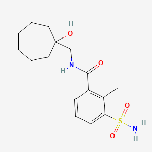 molecular formula C16H24N2O4S B7442828 N-[(1-hydroxycycloheptyl)methyl]-2-methyl-3-sulfamoylbenzamide 