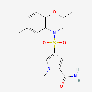 4-[(2,6-Dimethyl-2,3-dihydro-1,4-benzoxazin-4-yl)sulfonyl]-1-methylpyrrole-2-carboxamide