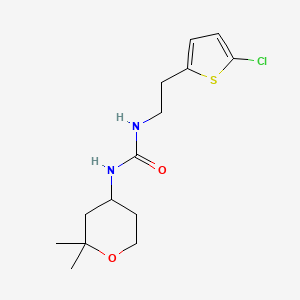 molecular formula C14H21ClN2O2S B7442855 1-[2-(5-Chlorothiophen-2-yl)ethyl]-3-(2,2-dimethyloxan-4-yl)urea 