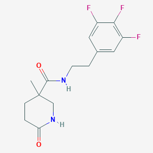 molecular formula C15H17F3N2O2 B7442858 3-methyl-6-oxo-N-[2-(3,4,5-trifluorophenyl)ethyl]piperidine-3-carboxamide 