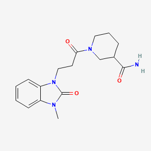 1-[3-(3-Methyl-2-oxobenzimidazol-1-yl)propanoyl]piperidine-3-carboxamide