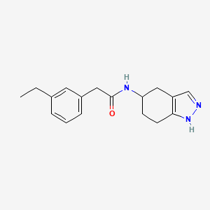 molecular formula C17H21N3O B7442886 2-(3-ethylphenyl)-N-(4,5,6,7-tetrahydro-1H-indazol-5-yl)acetamide 