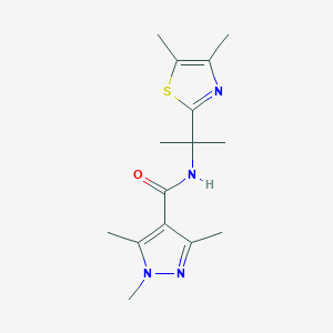 N-[2-(4,5-dimethyl-1,3-thiazol-2-yl)propan-2-yl]-1,3,5-trimethylpyrazole-4-carboxamide