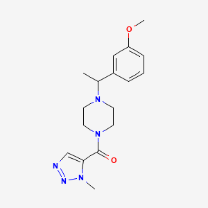 [4-[1-(3-Methoxyphenyl)ethyl]piperazin-1-yl]-(3-methyltriazol-4-yl)methanone