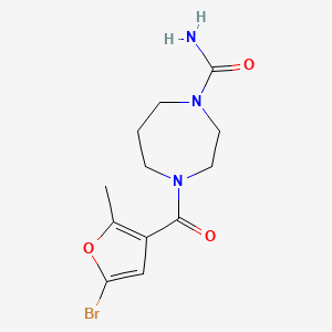 molecular formula C12H16BrN3O3 B7442949 4-(5-Bromo-2-methylfuran-3-carbonyl)-1,4-diazepane-1-carboxamide 