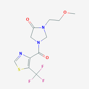 3-(2-Methoxyethyl)-1-[5-(trifluoromethyl)-1,3-thiazole-4-carbonyl]imidazolidin-4-one