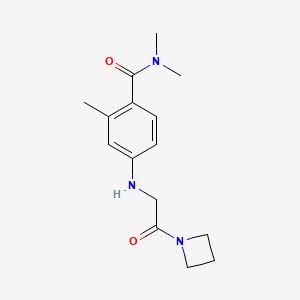 molecular formula C15H21N3O2 B7442984 4-[[2-(azetidin-1-yl)-2-oxoethyl]amino]-N,N,2-trimethylbenzamide 