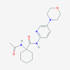 1-acetamido-N-(5-morpholin-4-ylpyridin-2-yl)cyclohexane-1-carboxamide