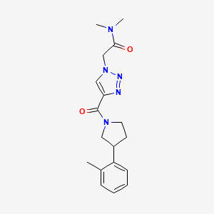 molecular formula C18H23N5O2 B7443000 N,N-dimethyl-2-[4-[3-(2-methylphenyl)pyrrolidine-1-carbonyl]triazol-1-yl]acetamide 