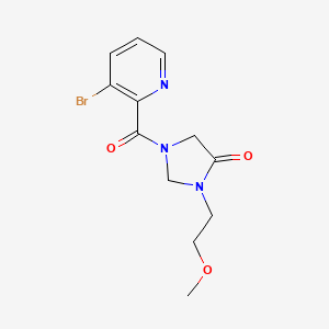 molecular formula C12H14BrN3O3 B7443007 1-(3-Bromopyridine-2-carbonyl)-3-(2-methoxyethyl)imidazolidin-4-one 