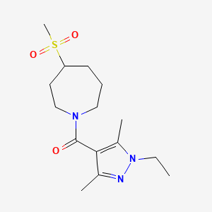 (1-Ethyl-3,5-dimethylpyrazol-4-yl)-(4-methylsulfonylazepan-1-yl)methanone