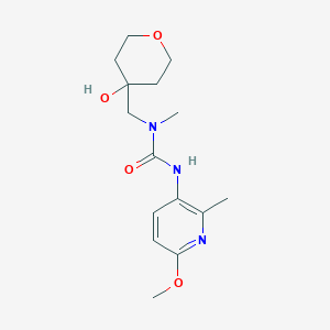 molecular formula C15H23N3O4 B7443031 1-[(4-Hydroxyoxan-4-yl)methyl]-3-(6-methoxy-2-methylpyridin-3-yl)-1-methylurea 