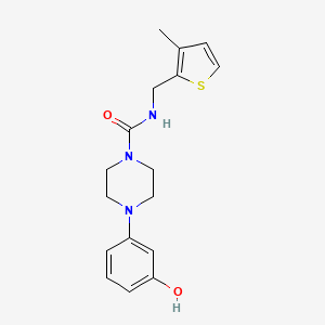 molecular formula C17H21N3O2S B7443037 4-(3-hydroxyphenyl)-N-[(3-methylthiophen-2-yl)methyl]piperazine-1-carboxamide 