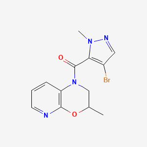 molecular formula C13H13BrN4O2 B7443051 (4-Bromo-2-methylpyrazol-3-yl)-(3-methyl-2,3-dihydropyrido[2,3-b][1,4]oxazin-1-yl)methanone 