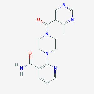 molecular formula C16H18N6O2 B7443091 2-[4-(4-Methylpyrimidine-5-carbonyl)piperazin-1-yl]pyridine-3-carboxamide 