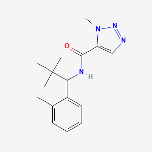 molecular formula C16H22N4O B7443098 N-[2,2-dimethyl-1-(2-methylphenyl)propyl]-3-methyltriazole-4-carboxamide 