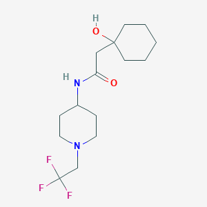 molecular formula C15H25F3N2O2 B7443113 2-(1-hydroxycyclohexyl)-N-[1-(2,2,2-trifluoroethyl)piperidin-4-yl]acetamide 