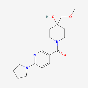 [4-Hydroxy-4-(methoxymethyl)piperidin-1-yl]-(6-pyrrolidin-1-ylpyridin-3-yl)methanone