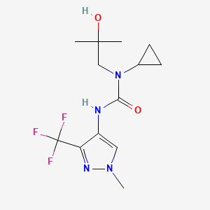 molecular formula C13H19F3N4O2 B7443117 1-Cyclopropyl-1-(2-hydroxy-2-methylpropyl)-3-[1-methyl-3-(trifluoromethyl)pyrazol-4-yl]urea 