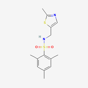 2,4,6-trimethyl-N-[(2-methyl-1,3-thiazol-5-yl)methyl]benzenesulfonamide