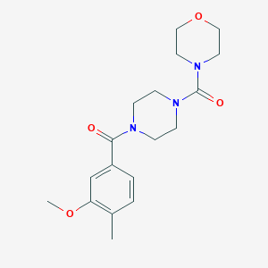 molecular formula C18H25N3O4 B7443147 (3-Methoxy-4-methylphenyl)-[4-(morpholine-4-carbonyl)piperazin-1-yl]methanone 