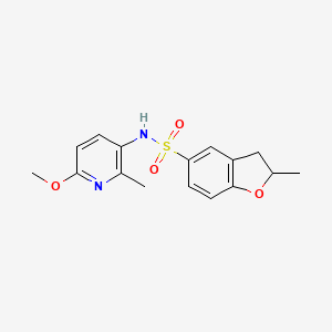 molecular formula C16H18N2O4S B7443156 N-(6-methoxy-2-methylpyridin-3-yl)-2-methyl-2,3-dihydro-1-benzofuran-5-sulfonamide 