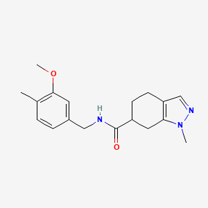 molecular formula C18H23N3O2 B7443167 N-[(3-methoxy-4-methylphenyl)methyl]-1-methyl-4,5,6,7-tetrahydroindazole-6-carboxamide 