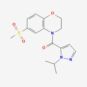 (6-Methylsulfonyl-2,3-dihydro-1,4-benzoxazin-4-yl)-(2-propan-2-ylpyrazol-3-yl)methanone