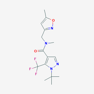 molecular formula C15H19F3N4O2 B7443260 1-tert-butyl-N-methyl-N-[(5-methyl-1,2-oxazol-3-yl)methyl]-5-(trifluoromethyl)pyrazole-4-carboxamide 