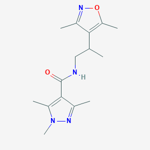 N-[2-(3,5-dimethyl-1,2-oxazol-4-yl)propyl]-1,3,5-trimethylpyrazole-4-carboxamide