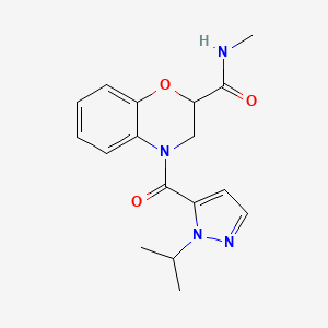 N-methyl-4-(2-propan-2-ylpyrazole-3-carbonyl)-2,3-dihydro-1,4-benzoxazine-2-carboxamide