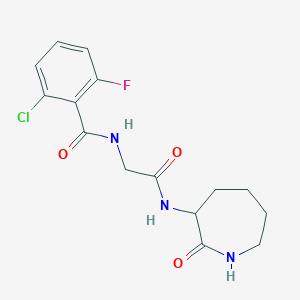 2-chloro-6-fluoro-N-[2-oxo-2-[(2-oxoazepan-3-yl)amino]ethyl]benzamide