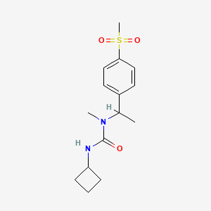 molecular formula C15H22N2O3S B7443301 3-Cyclobutyl-1-methyl-1-[1-(4-methylsulfonylphenyl)ethyl]urea 