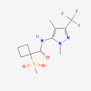 N-[2,4-dimethyl-5-(trifluoromethyl)pyrazol-3-yl]-1-methylsulfonylcyclobutane-1-carboxamide